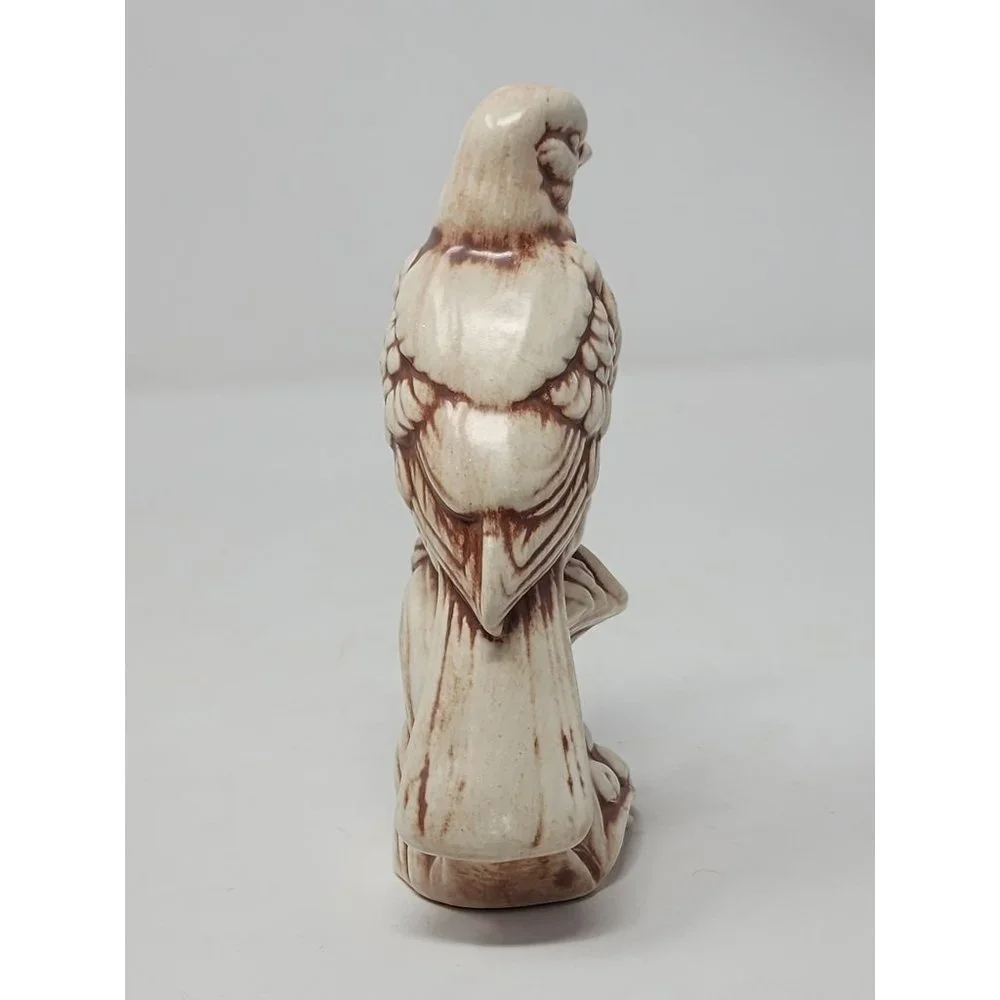 Red Barn Ceramics Brown And White Bird Figurine‎ Signed By Betty
